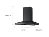 SAMSUNG 36" Wall Mount Hood in Black Stainless Steel - NK36K7000WG-KT