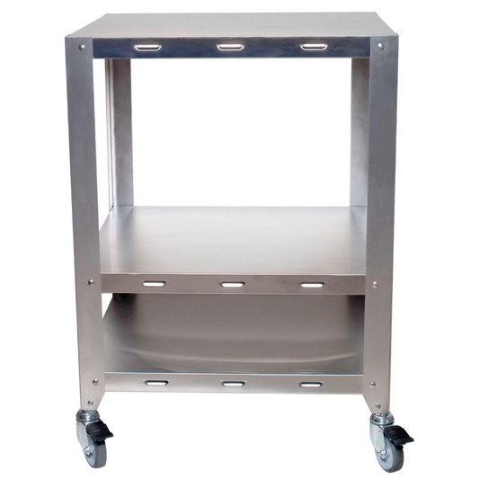 Cadco OV-HDS Stainless Steel Oven Equipment Stand with Two Tiers and Undershelf -  CDOVHDS