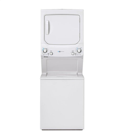 GE Unitized Spacemaker Washer & Electric Dryer, 3.8 cu. ft. Washer, 5.9 cu. ft. Dryer - GUD27ESSMWW-KT