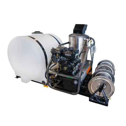 CleanFreak 4.0 GPM Hot Water Drain Jetter Skid w/ Tank & 200' Reel (Gas Engine) – 3,500 PSI -WET-APODCF4-0001J