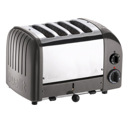 Cadco CTW-6M(220) Pop-Up Toaster with Metallic Grey Aluminum End Panels - 220V - CDCTW6M220