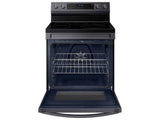 SAMSUNG 6.3 cu. ft. Smart Freestanding Electric Range with No-Preheat Air Fry, Convection+ & Griddle in Black Stainless Steel - NE63A6711SG-KT