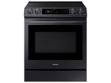 SAMSUNG 6.3 cu ft. Smart Slide-in Electric Range with Smart Dial & Air Fry in Black Stainless Steel - NE63T8711SG-KT
