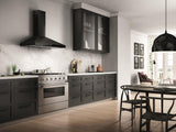 Elica VARNA BLACK - Techne - 30" W x 19 11/16" D x 10 1/4" H, Black Stainless & Black Glass Wall Mount Hoods - EVR630BL