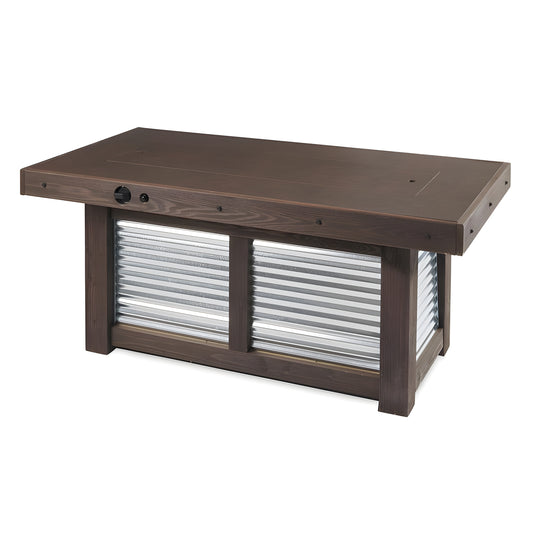The Outdoor GreatRoom Outdoor GreatRoom: Denali Brew Linear Gas Fire Pit Table - DENBR-1242