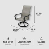 Four Season Courtyard Palermo Sling Swivel Rocker Outdoor Lounge Chair, 2 Pack - 405156