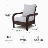 Four Seasons Courtyard Montego Bay Set of 2 Adjustable Patio Chairs w/ Cushions - 396113