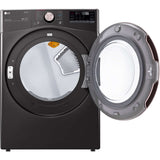 LG 27 In. 7.4-Cu. Ft. Front Load Gas Dryer with TurboSteam and Built-In Intelligence in Black Steel (DLGX4001B)