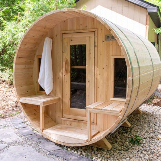 iDeal Dundalk Leisurecraft Tranquility Barrel Sauna Canadian Timber 6 Person - CTC2345W