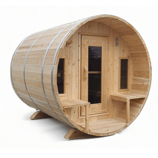 iDeal Dundalk Leisurecraft Tranquility Barrel Sauna Canadian Timber 6 Person - CTC2345W