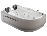 EagoUSA AM124ETL-R 6 ft Right Corner Acrylic White Whirlpool Bathtub for Two - AM124ETL-R
