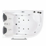 EAGO 6 ft Right Corner Acrylic White Whirlpool Bathtub for Two AM124ETL-R