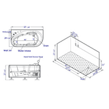 EAGO 57'' White Acrylic Corner Jetted Whirlpool Bathtub W/ Fixtures AM175-L