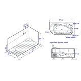 EAGO 57'' White Acrylic Corner Jetted Whirlpool Bathtub W/ Fixtures AM175-R