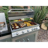 KoKoMo Teppanyaki, Griddle, Built-In BBQ Grill with Side Burner, Storage Drawers 7'6" - KO-7'6"-Tep-Side-5-Burn