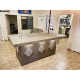 KoKoMo Island with Firepit, 4 Burner BBQ, and Outdoor Rated Refrigerator - Baja-Fire
