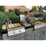 KoKoMo Teppanyaki, Griddle, Built-In BBQ Grill with Side Burner, Storage Drawers 7'6" - KO-7'6"-Tep-Side-5-Burn