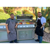 KoKoMo Teppanyaki, Griddle, Built-In BBQ Grill with Side Burner, Storage Drawers 7'6" - KO-7'6"-Tep-Side-5-Burn