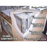 KoKoMo Aruba BBQ Island With 12' x 12' Pergola Built-In BBQ Grill - Aruba12x12Canopy