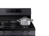 SAMSUNG  6.0 cu. ft. Smart Freestanding Gas Range with No-Preheat Air Fry and Convection+ in Black Stainless Steel - NX60A6711SG-KT