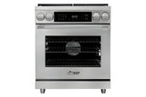 DACOR 30" Dual Fuel Pro Range, Silver Stainless Steel, Natural Gas -HDPR30SNG-KT
