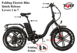 T4B 36V/13AH Fat 2-Way Fat Tire Folding Electric Bike  - EB-350WFATBLK
