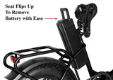 T4B 500W 48V/15.6AH Fat 2-Way Fat Tire Folding Electric Bike - EB-500WFATBLK