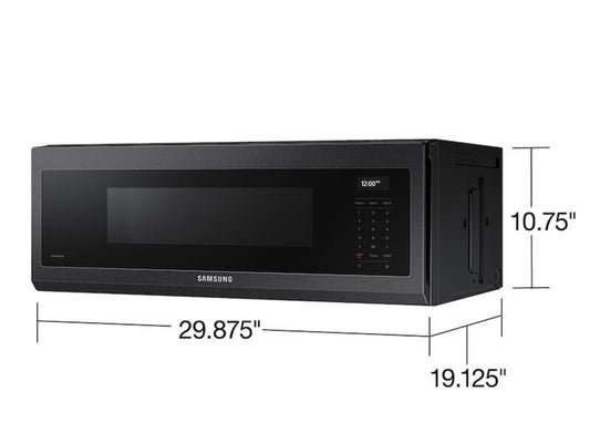 Samsung 1.1 CF SMART OTR WITH WIFI VOICE CONTROL AND SUPERIOR HOOD PERFORMANCE POWER BLACK STAINLESS STEEL - ME11A7710DG-KT