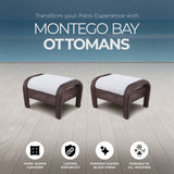 Four Seasons Courtyard Montego Bay Set of 2 Ottomans with Ivory Olefin Cushions - 396115