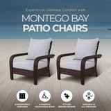 Four Seasons Courtyard Montego Bay Set of 2 Adjustable Patio Chairs w/ Cushions - 396113