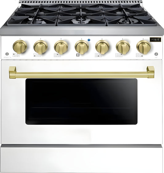 36 IN FREESTANDING ALL GAS RANGE 6 SEALED ITALIAN MADE BURNERS -FGR366BWWBR