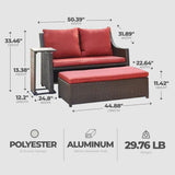 Four Seasons Courtyard Redington All-Weather 3-Piece Patio Seating Set, Red - 396114
