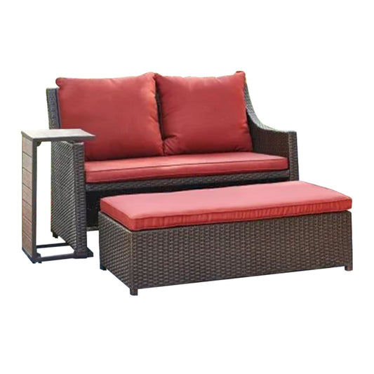 Four Seasons Courtyard Redington All-Weather 3-Piece Patio Seating Set, Red - 396114