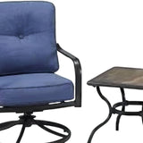 Four Seasons Courtyard Beaumont 3 Piece Deep Seating Patio Chat Set, Denim/Brown - 396116