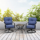 Four Seasons Courtyard Beaumont 3 Piece Deep Seating Patio Chat Set, Denim/Brown - 396116