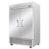 Frigos Commercial Reach in Freezer 54" Width Solid 2 Door 47 Cu Ft Frigos FG-FZ-2D with Aluminum Interior with 304 Stainless Steel Floor - FG-FZ-2D