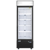 Frigos FG-MR-1D-G 27" Glass Door Merchandiser, Black, LED, Aluminum Interior