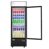 Frigos FG-MR-1D-G 27" Glass Door Merchandiser, Black, LED, Aluminum Interior