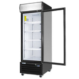 Frigos FG-MR-1D-G 27" Glass Door Merchandiser, Black, LED, Aluminum Interior