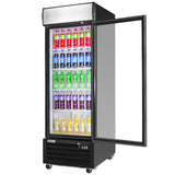 Frigos FG-MR-1D-G 27" Glass Door Merchandiser, Black, LED, Aluminum Interior