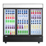 Frigos 80" Merchandising Refrigerator, 3 Glass Doors, LED Lighting - FG-MR-3D-G