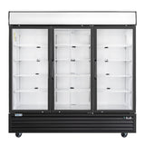 Frigos 80" Merchandising Refrigerator, 3 Glass Doors, LED Lighting - FG-MR-3D-G