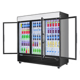 Frigos 80" Merchandising Refrigerator, 3 Glass Doors, LED Lighting - FG-MR-3D-G