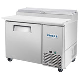 Frigos Pizza Prep Table Refrigerator 44" Width 1 Door Frigos FG-PZPT-44 with Aluminum Interior with 304 Stainless Steel Floor - FG-PZPT-44