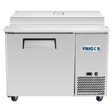 Frigos Pizza Prep Table Refrigerator 44" Width 1 Door Frigos FG-PZPT-44 with Aluminum Interior with 304 Stainless Steel Floor - FG-PZPT-44