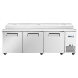 Frigos Pizza Prep Table Refrigerator 93" Width 3 Door Frigos FG-PZPT-93 with Aluminum Interior with 304 Stainless Steel Floor