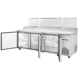 Frigos Pizza Prep Table Refrigerator 93" Width 3 Door Frigos FG-PZPT-93 with Aluminum Interior with 304 Stainless Steel Floor