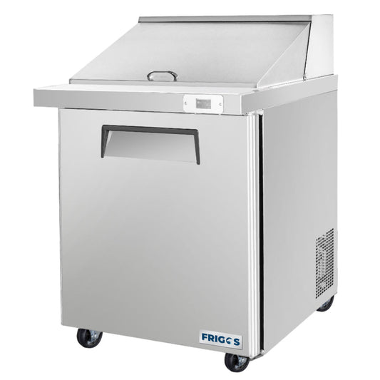 Frigos 29" Sandwich Prep Table Refrigerator, 1 Door, Stainless Steel Floor