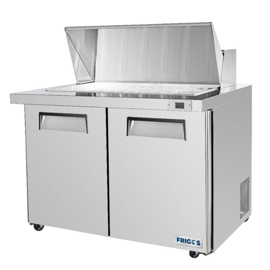 Frigos FG-SWPT-48-MT 48" 2-Door Mega Top Prep Table, Aluminum Interior, SS Floor