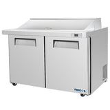 Frigos 60" Sandwich Prep Table Refrigerator, 2 Doors, Stainless Steel Floor